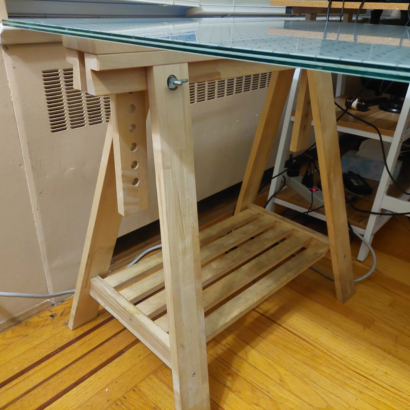 Adjustable Glass Top Drafting Table / Craft Desk - photo 5