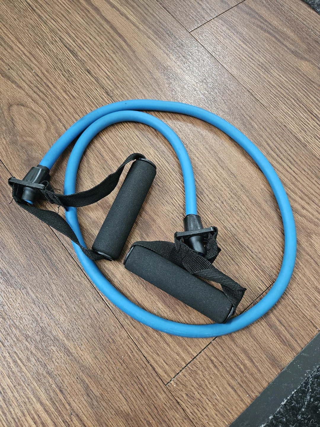 Blue Resistance Band with Foam Handles