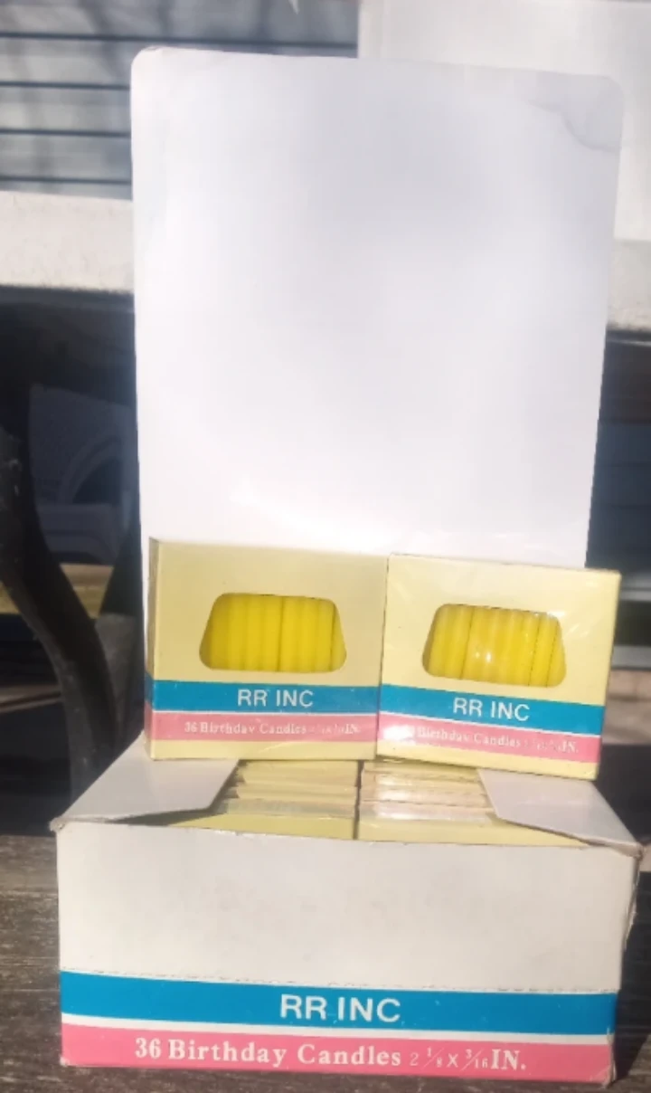 2 cases of 12 packs of yellow & blue 36ct Birthday Candles - photo 2