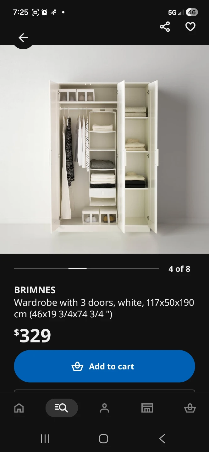 IKEA BRIMNES 3-Door Wardrobe with Mirror - photo 4