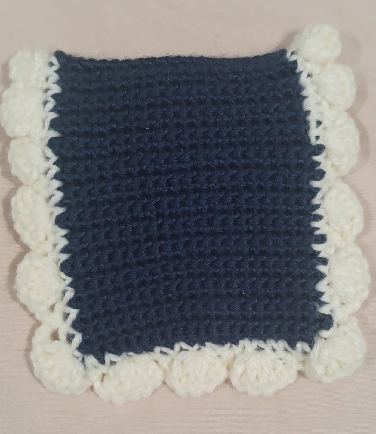 Hand-crocheted Navy Blue & White pouch - photo 5