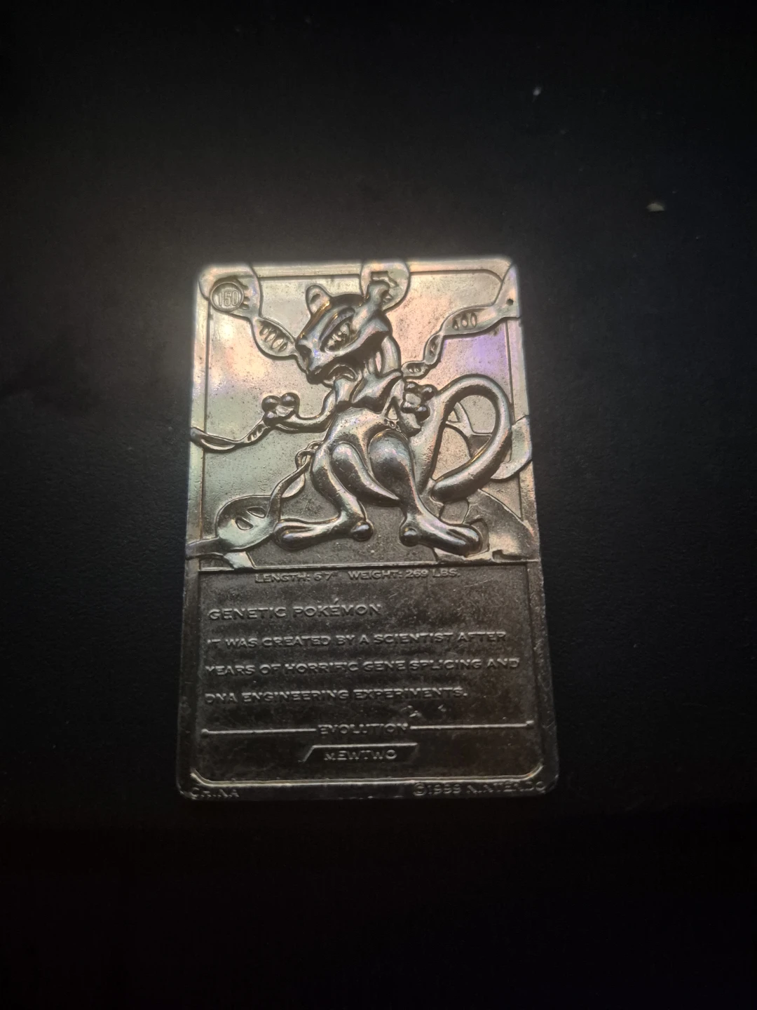 Pokemon Mewtwo 1999 23k gold plated - photo 2