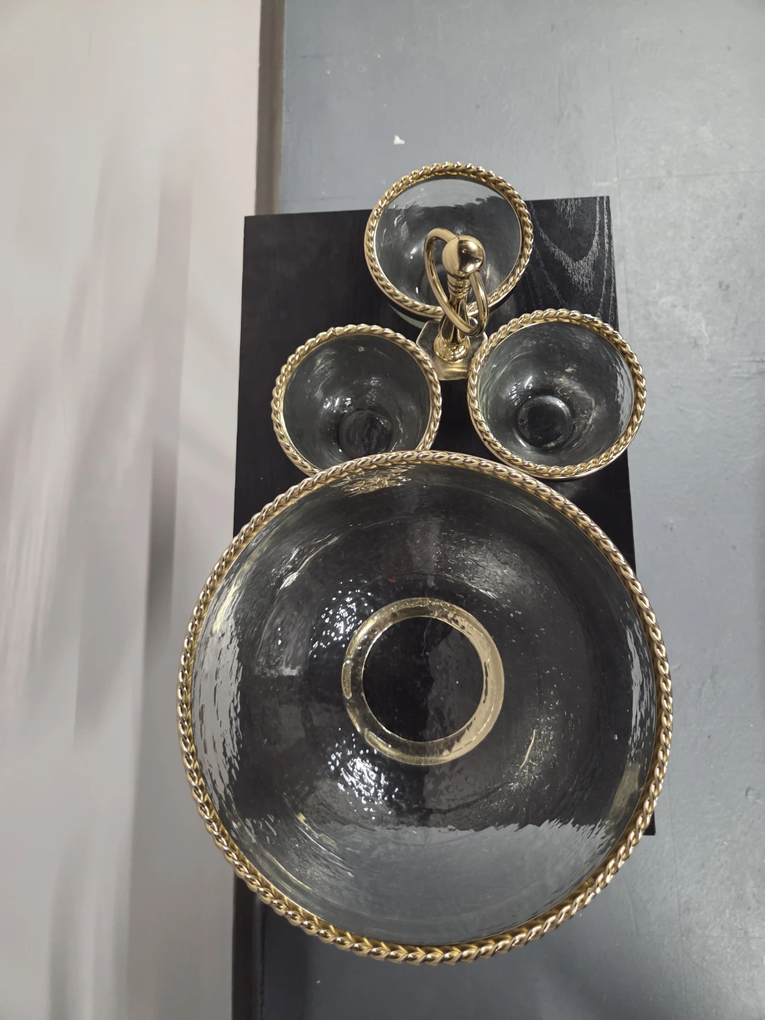 Glass Tiered Serving Stand with Gold Trim - photo 4