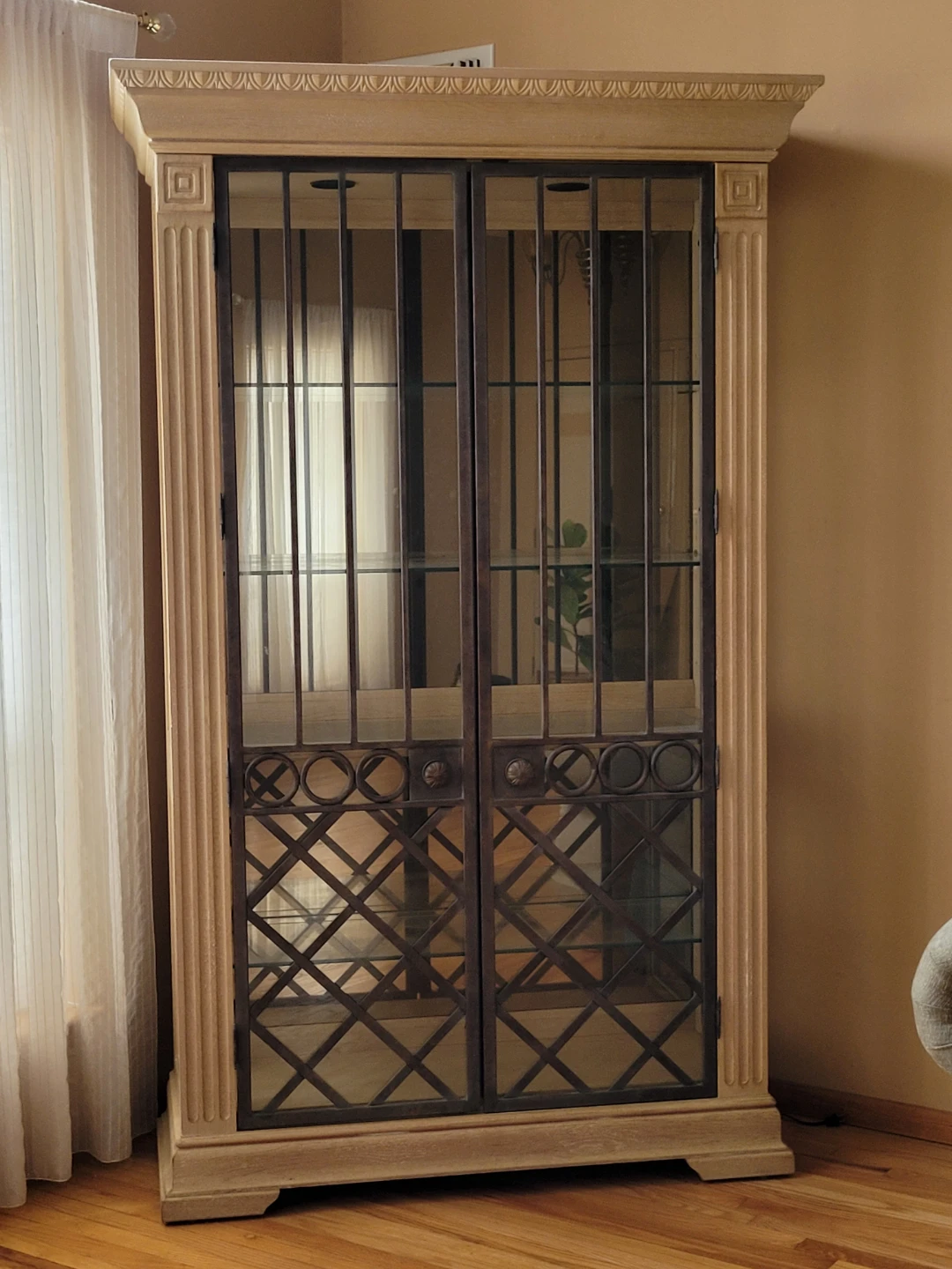Tall Display Cabinet with Glass Doors