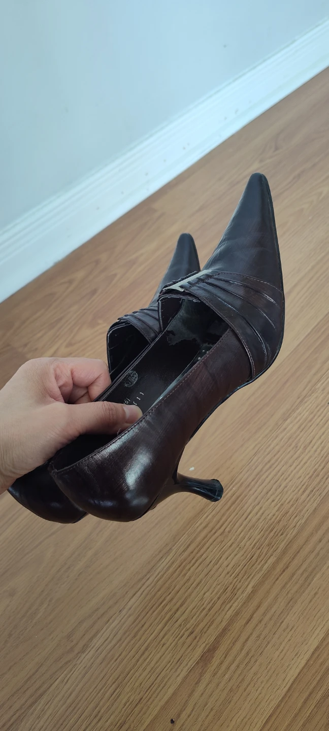 Women's Brown Genuine Leather Heels - photo 4