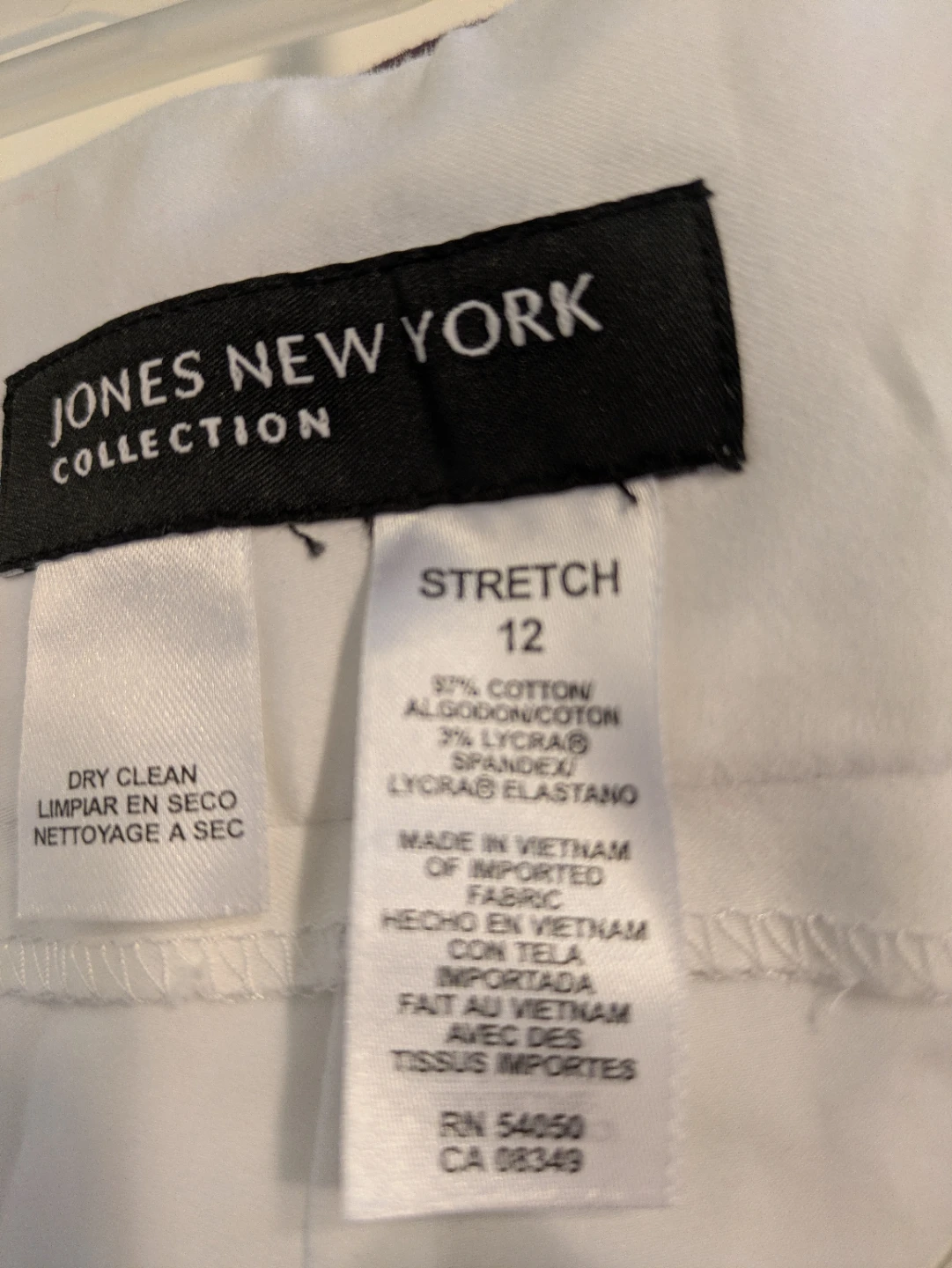 Jones New York Collection Women's White Stretch Pants Size 12 - photo 2