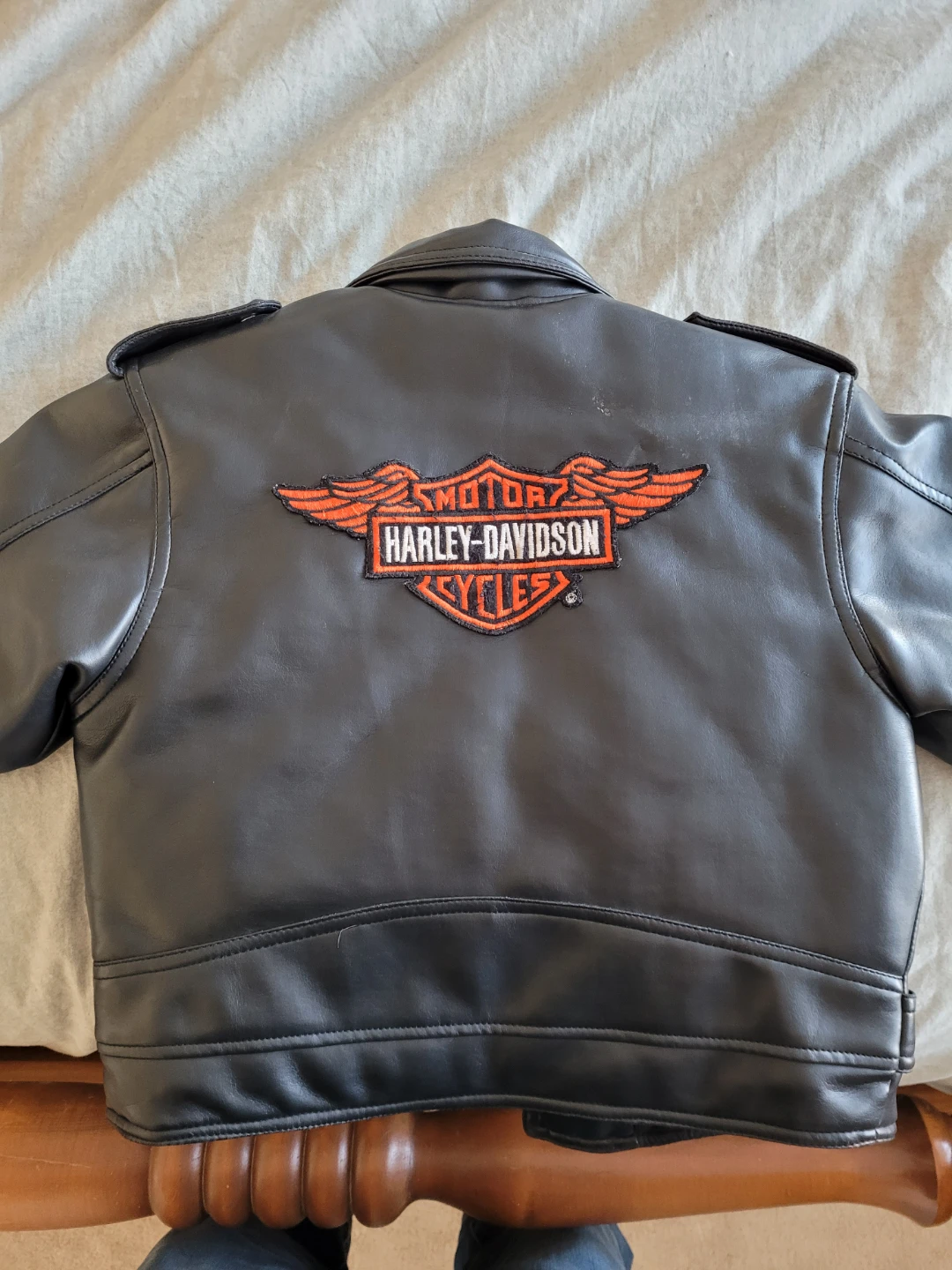 Harley-Davidson Kids Black Faux Leather Motorcycle Jacket - photo 2