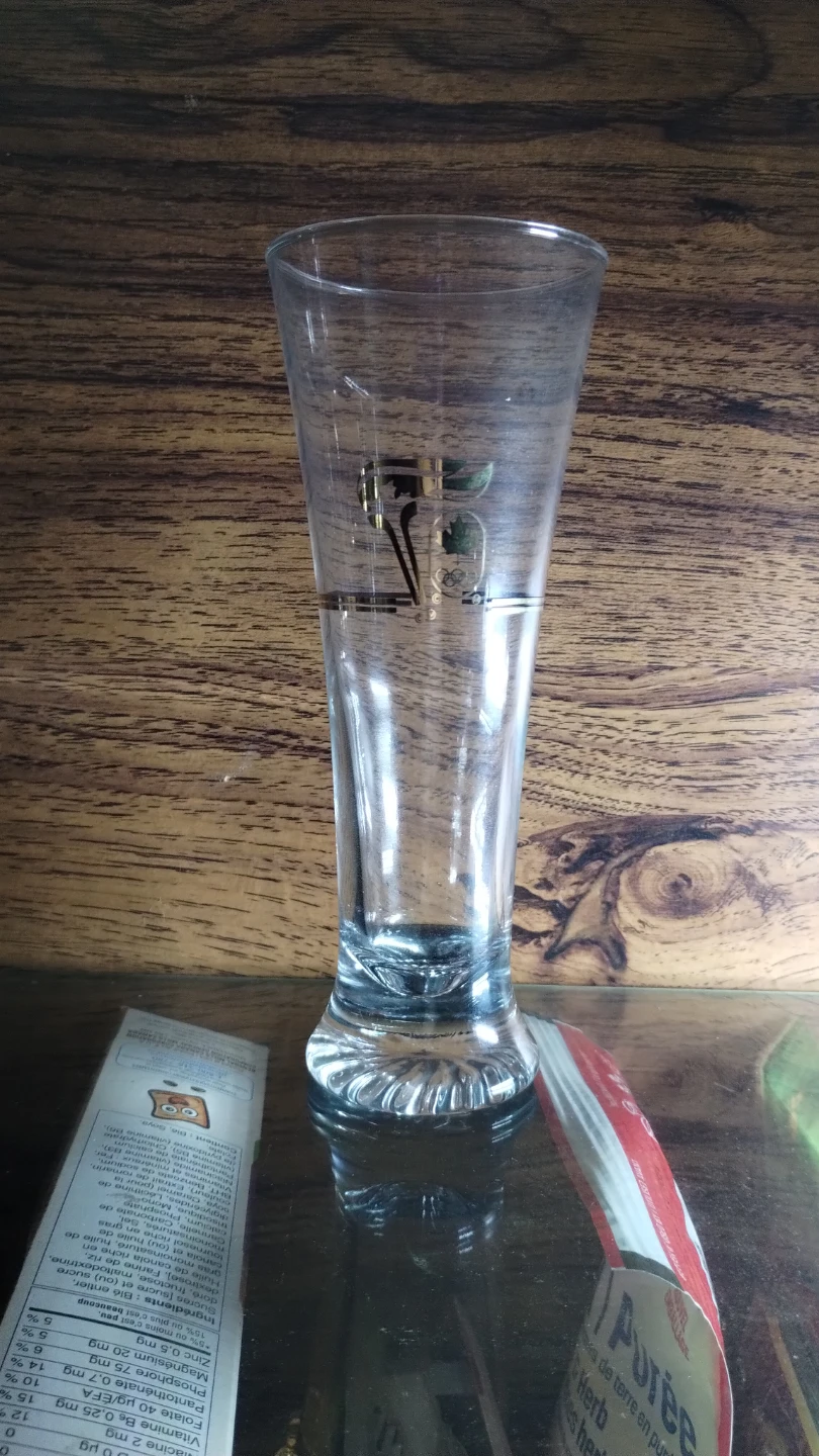 Tall Olympic drinking glass