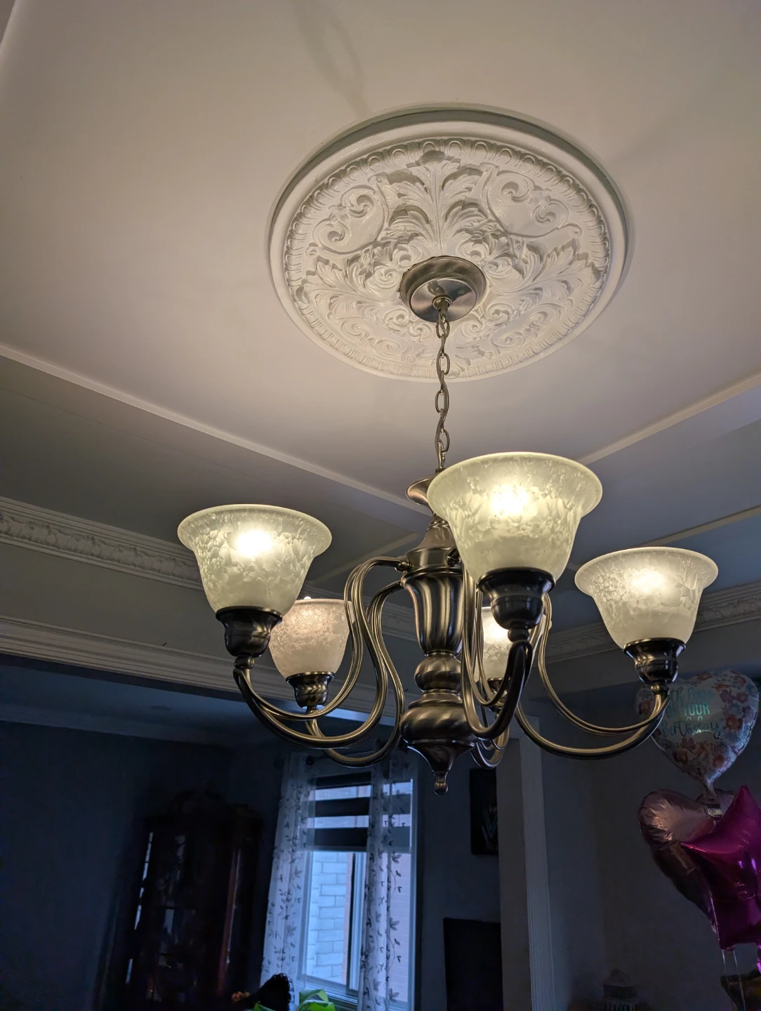 5-Light Chandelier with Frosted Glass Shades - photo 5