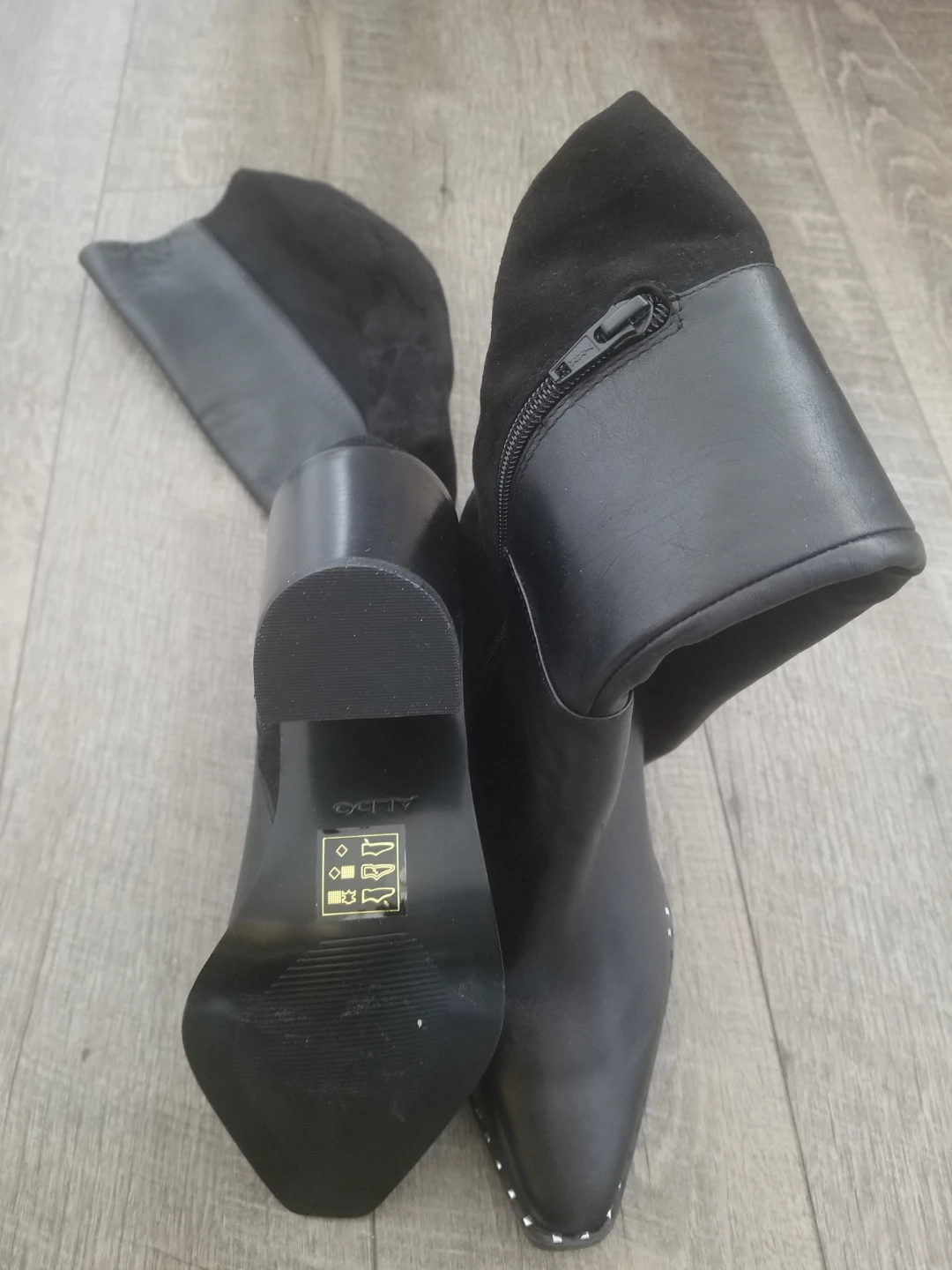 ALDO Black Leather Knee-High Boots - Size 7.5 - photo 2