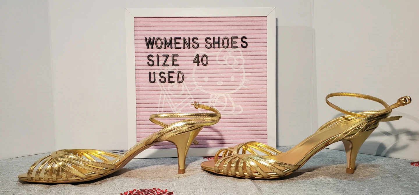 Zara Gold Strappy Heels - Size 40 - photo 4