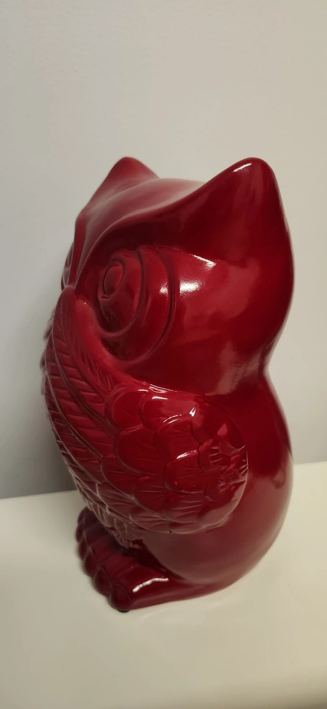 Red Ceramic Owl Figurine - photo 2