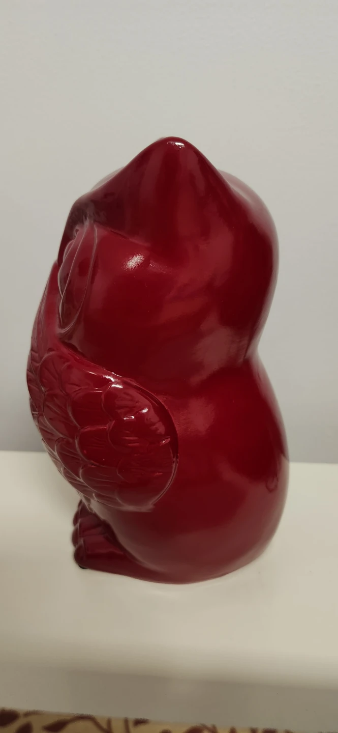 Red Ceramic Owl Figurine - photo 3