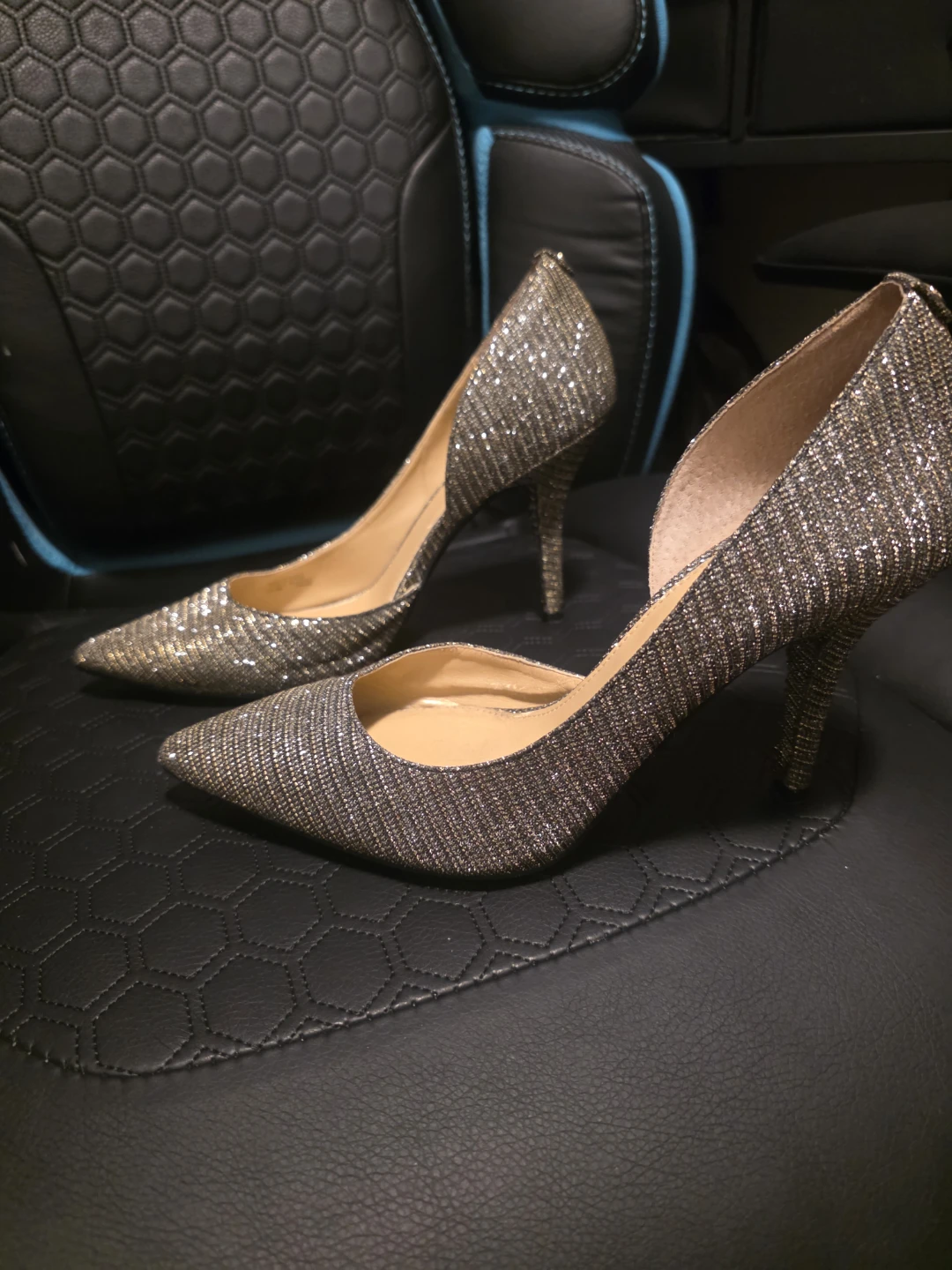 Sparkly Silver D'Orsay Heels