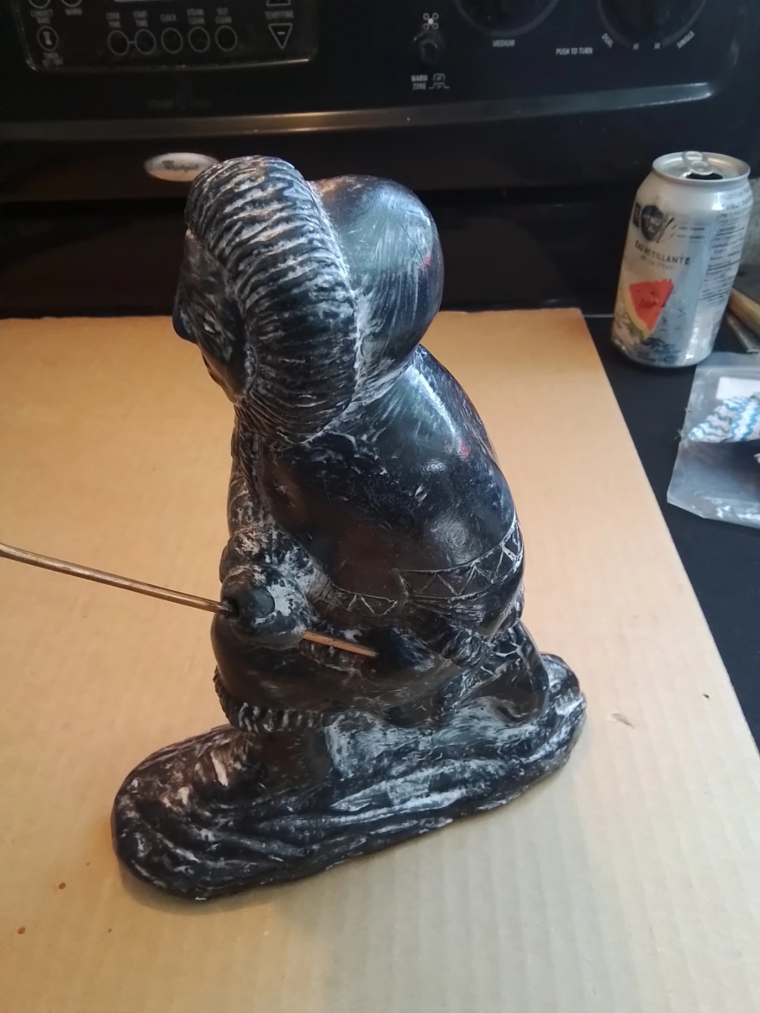 Vintage Inuit Soapstone Carving by Al Wolf 14x7" - photo 4