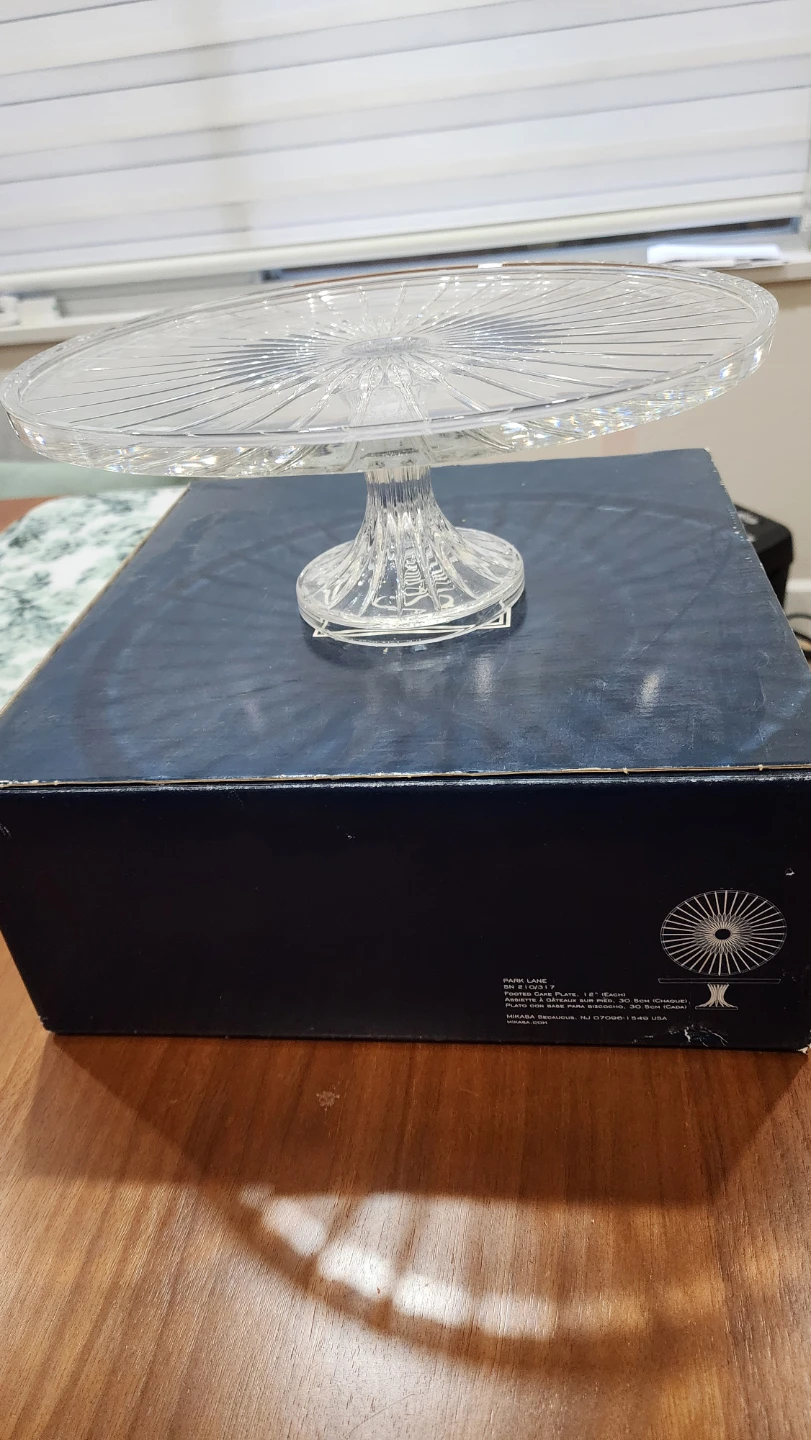 Mikasa Park Lane Crystal Footed Cake Plate 12" - photo 2