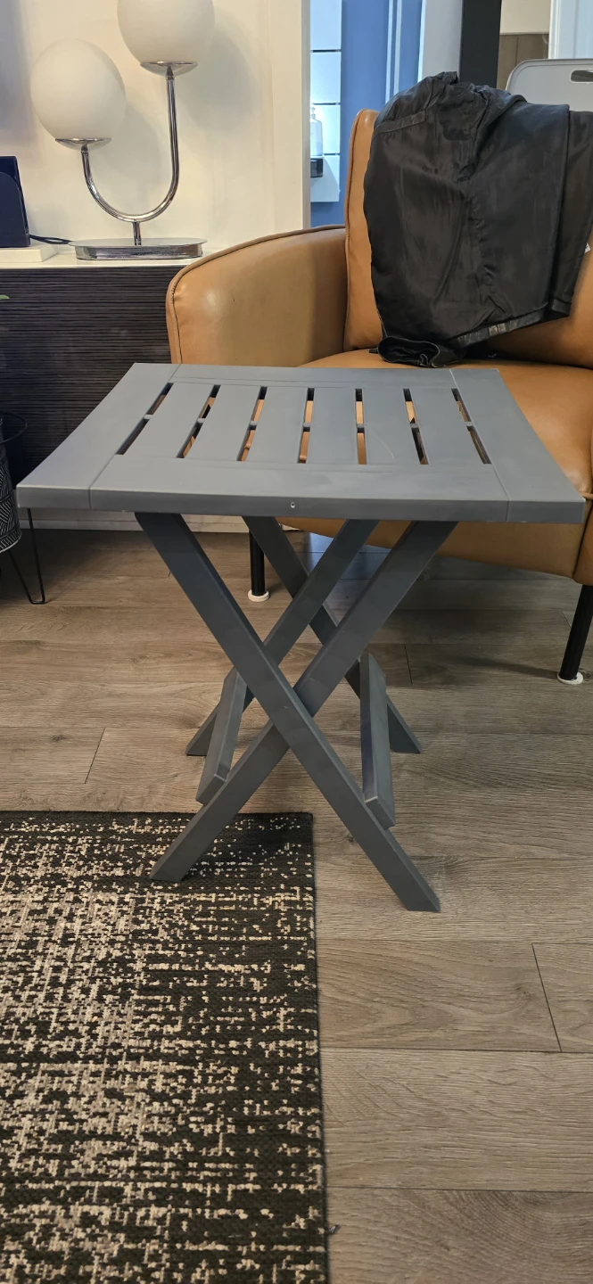 Outdoor Grey Plastic Folding Side Table - photo 2