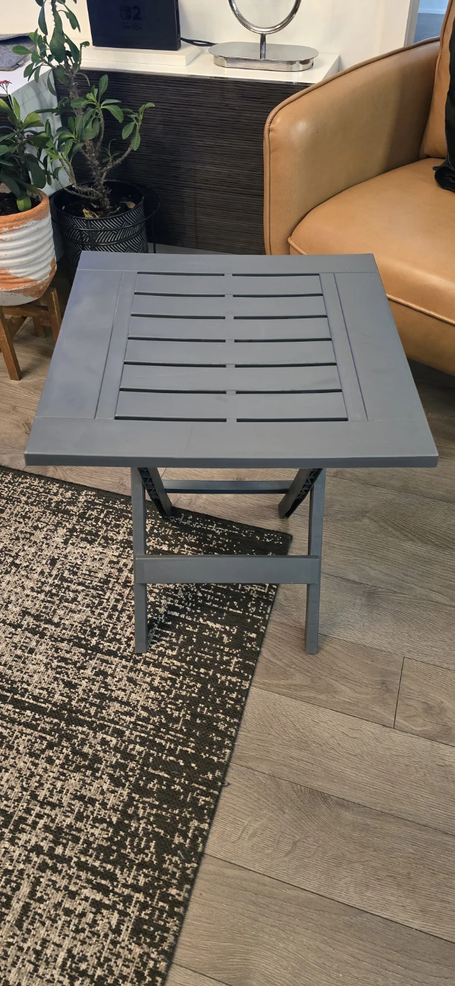 Outdoor Grey Plastic Folding Side Table