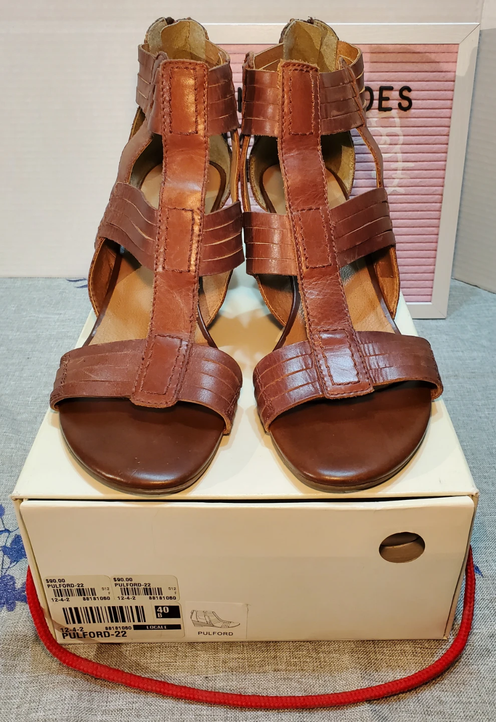 Locale Women's Brown Leather Wedge Sandals Size 40 - photo 2
