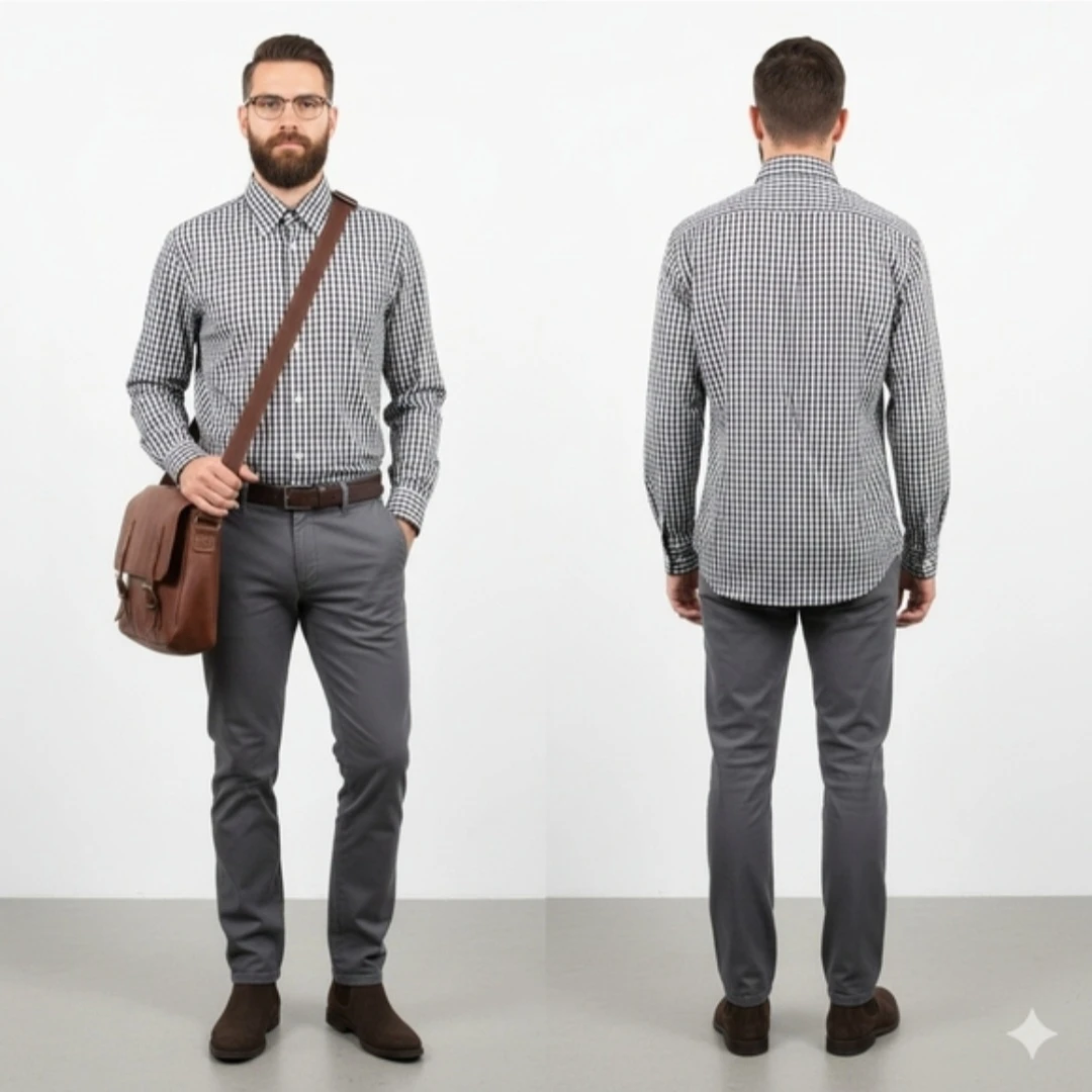 Corneliani Plaid Button Down Shirt Size S/M - photo 5