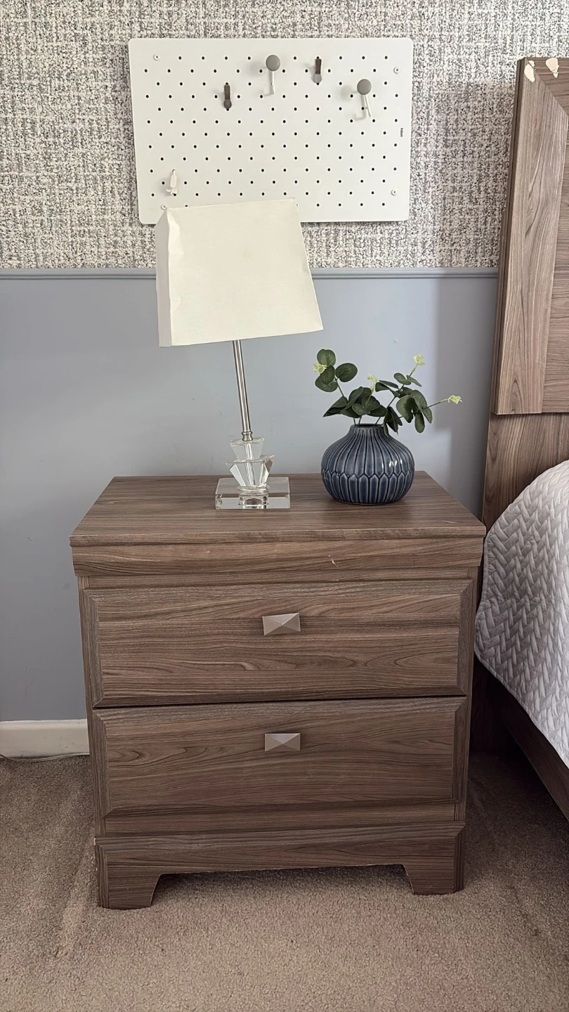 Wooden Bed Frame with Headboard and Nightstand - photo 2