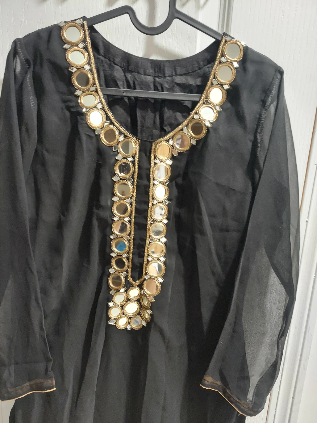 Black Kurti with Mirror Embellishment