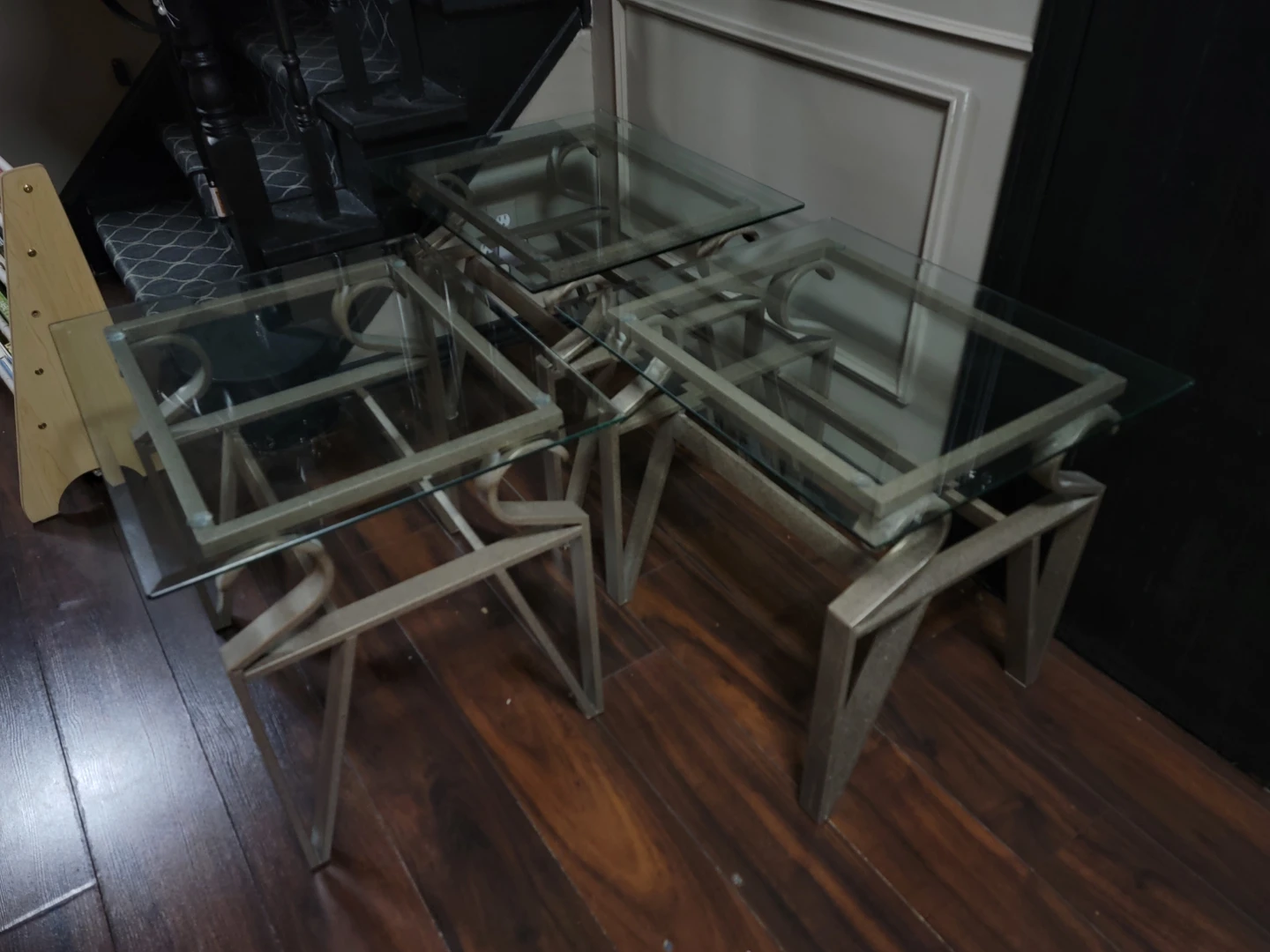 3 Modern Glass Top Side Tables