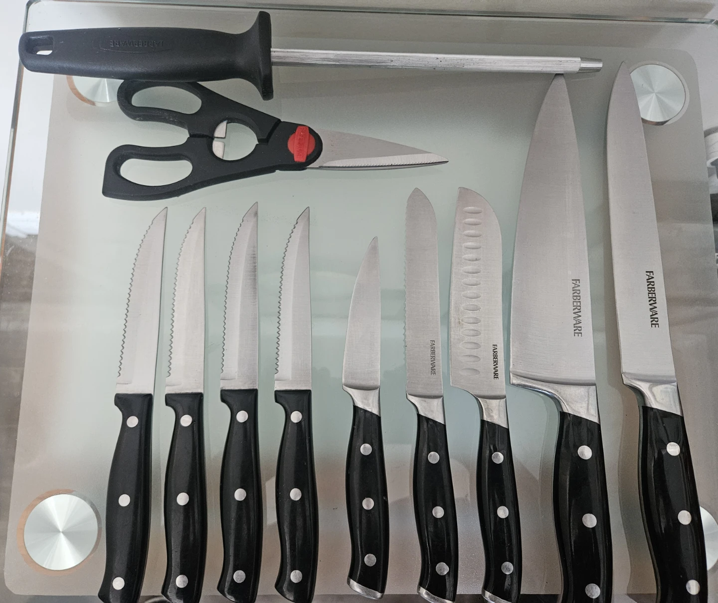Farberware Knife Set with Block and Sharpener