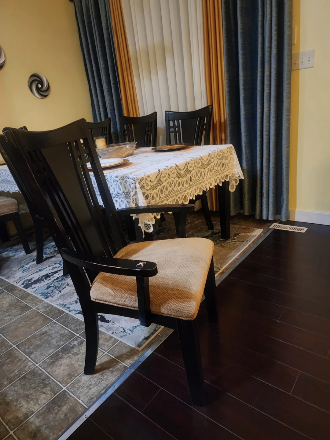Black Dining Table with 6 Chairs - photo 2
