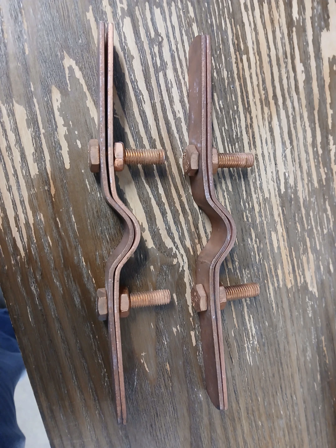 2 Copper Grounding Clamps 1-1/4"