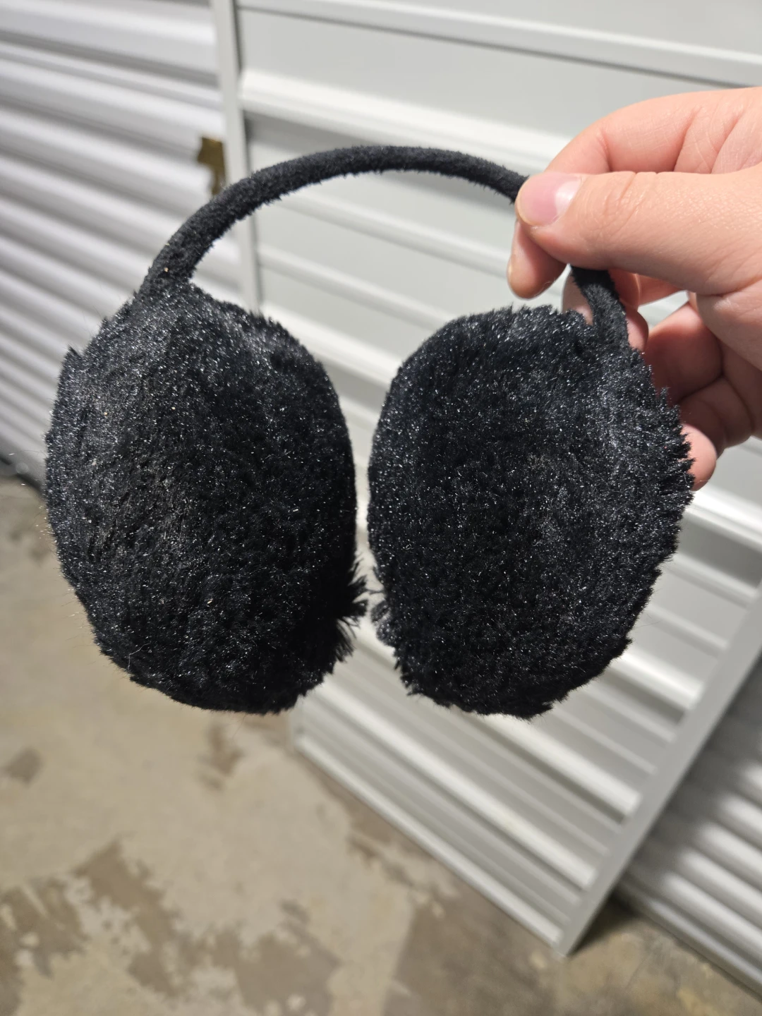 Black Fuzzy Glitter Earmuffs - photo 2