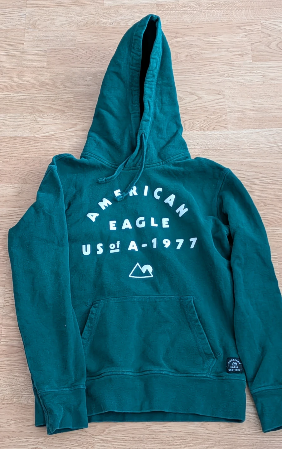 American Eagle Green Hoodie - Size XS - A-1977 Logo Pullover