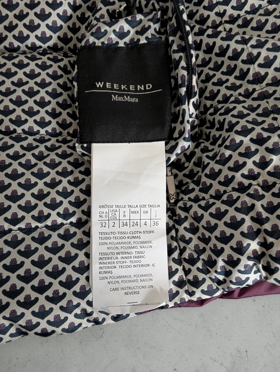 Weekend Max Mara Down Puffer Jacket Purple reversible - photo 5