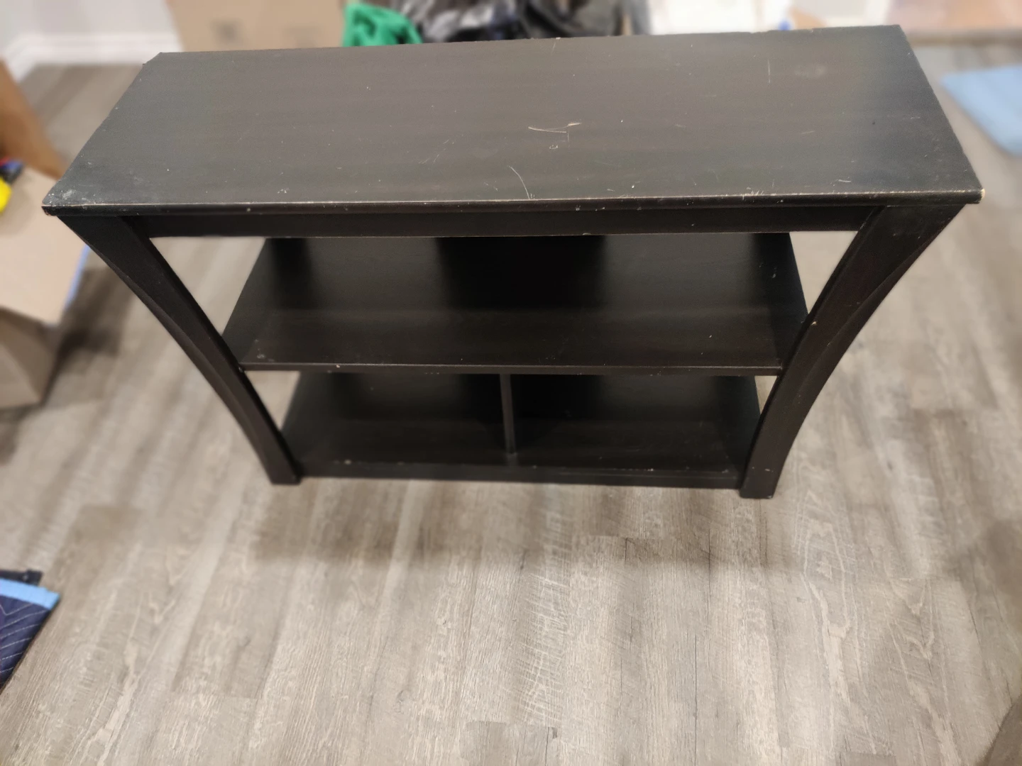 Dark Wood TV Stand with Shelves - photo 3