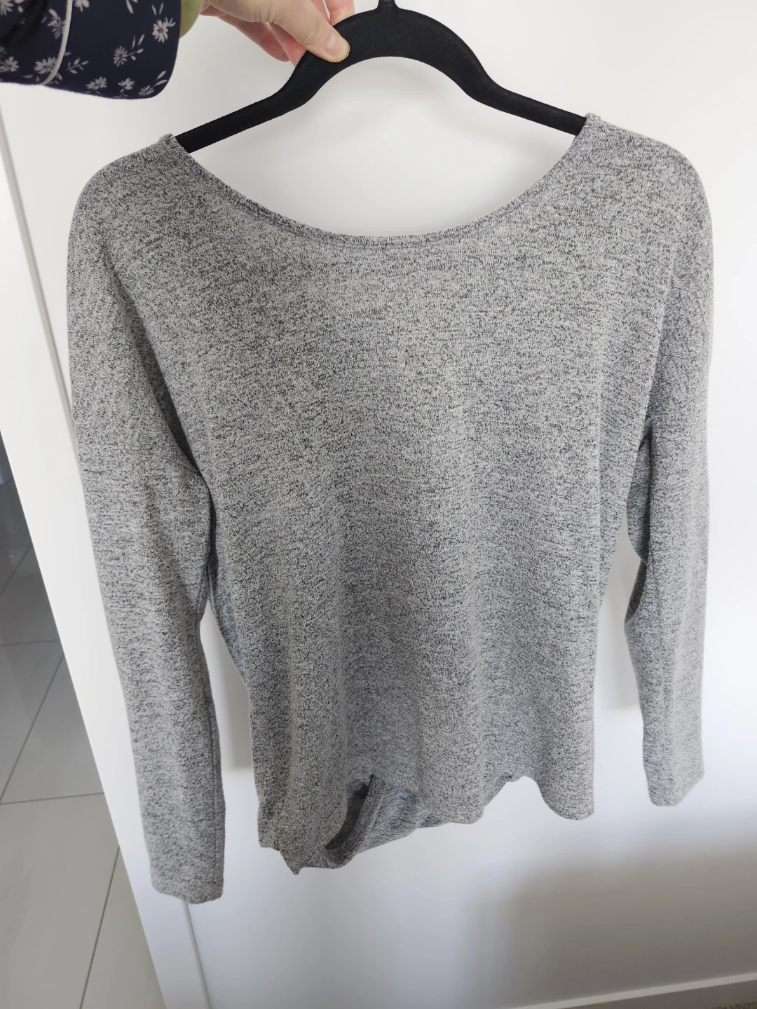Grey Open Back Long Sleeve Sweater - Size M - photo 2