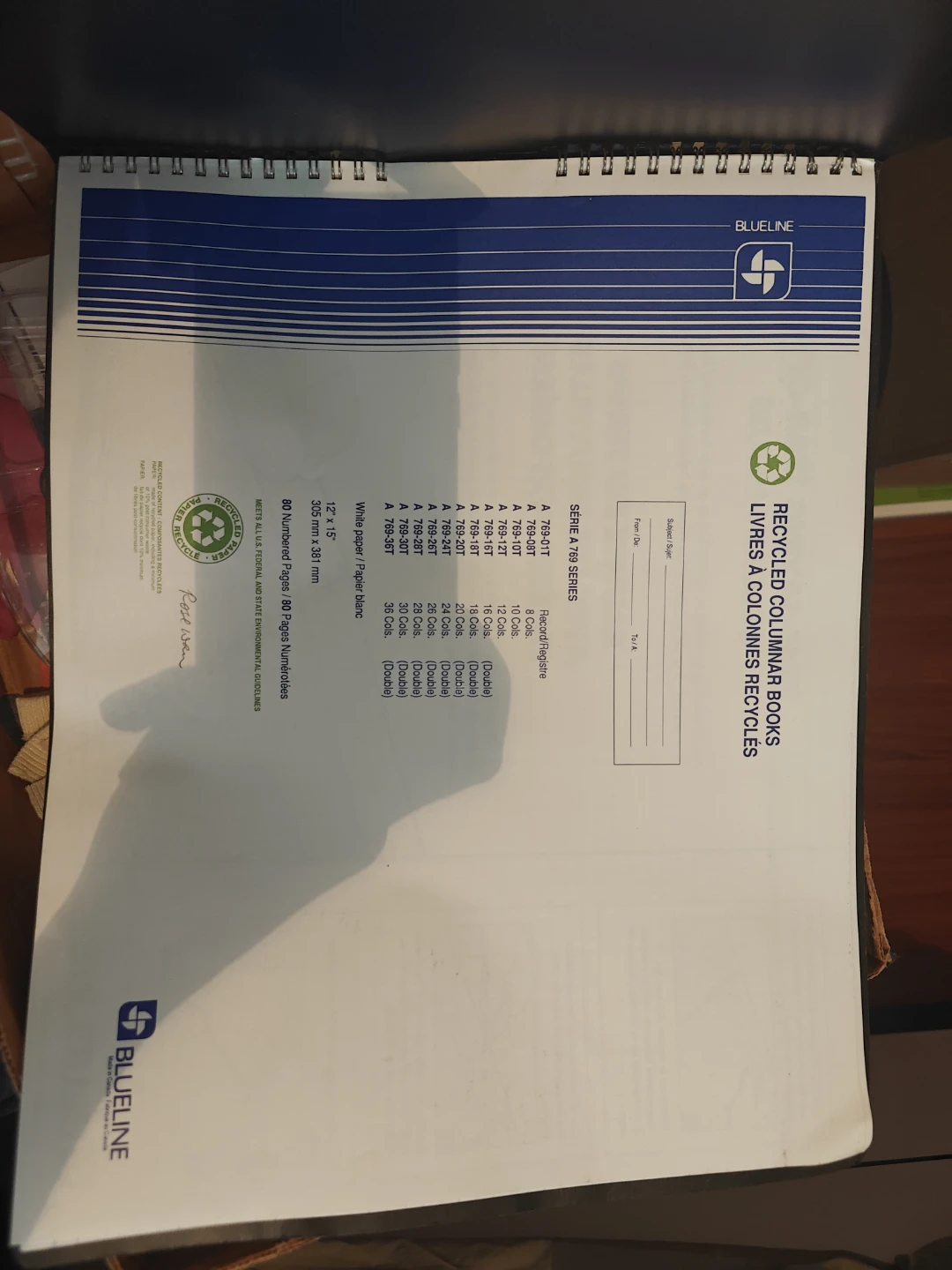 Blueline Recycled Columnar Book - photo 2