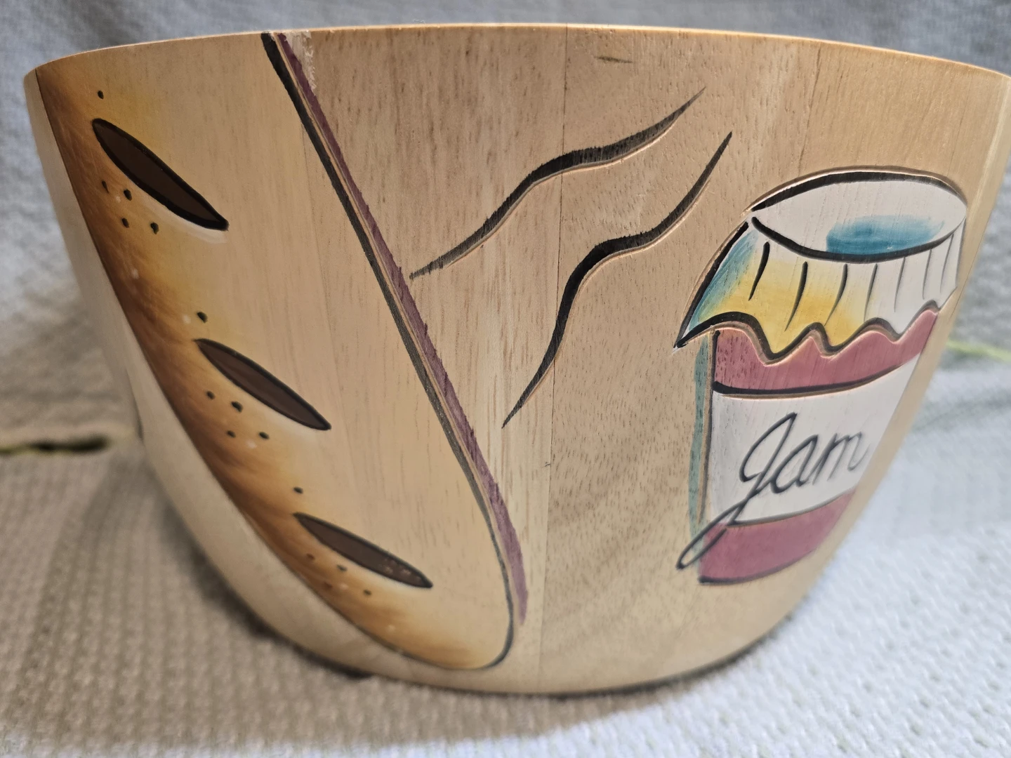 Clay Art Wooden Bowl with Food Graphics - photo 4