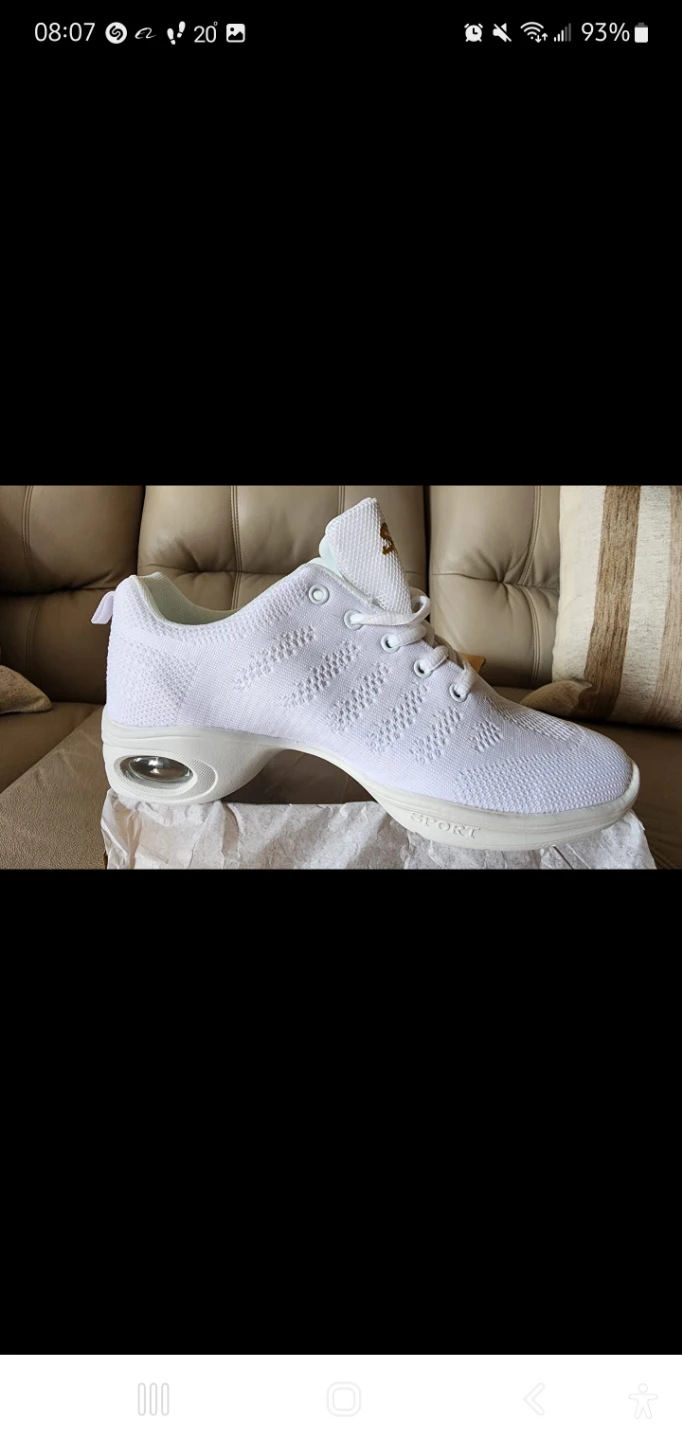 White Dance Sneakers with Air Cushion Heel - photo 4
