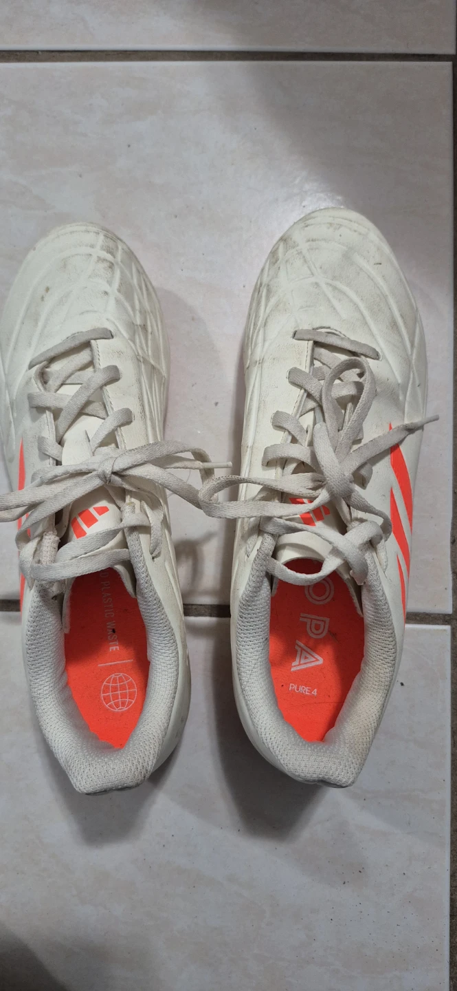 Adidas COPA PURE.4 FG Cleats Soccer Shoes White/Orange