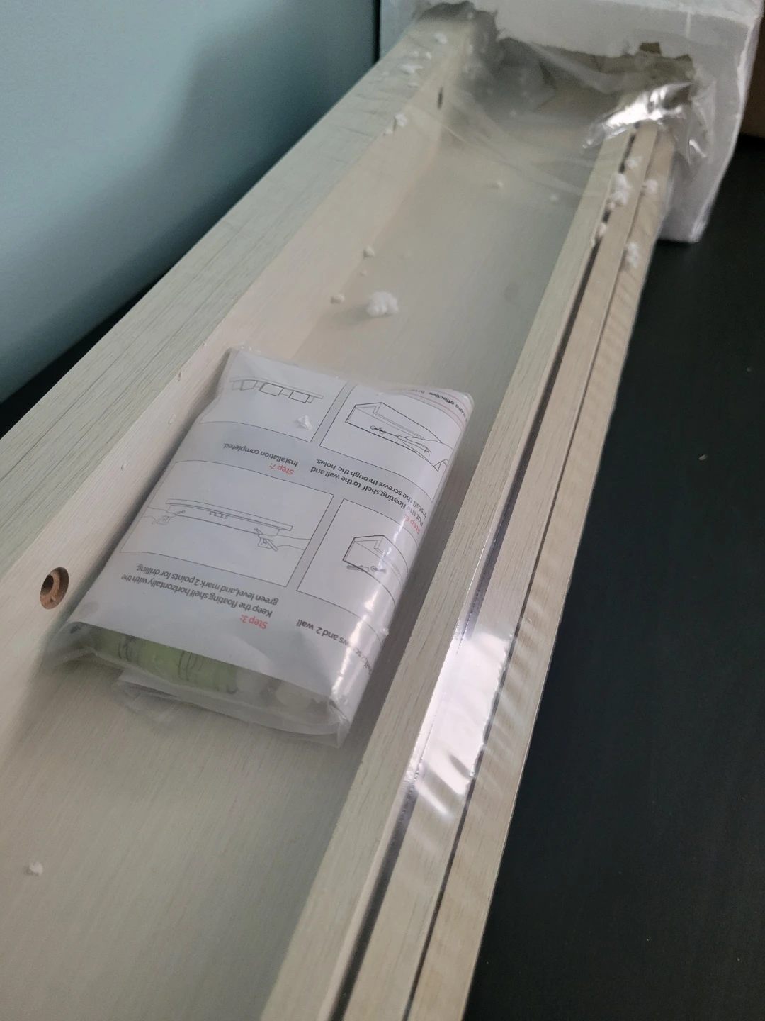 47 Inch White Floating Shelves (Set of 3) - photo 5