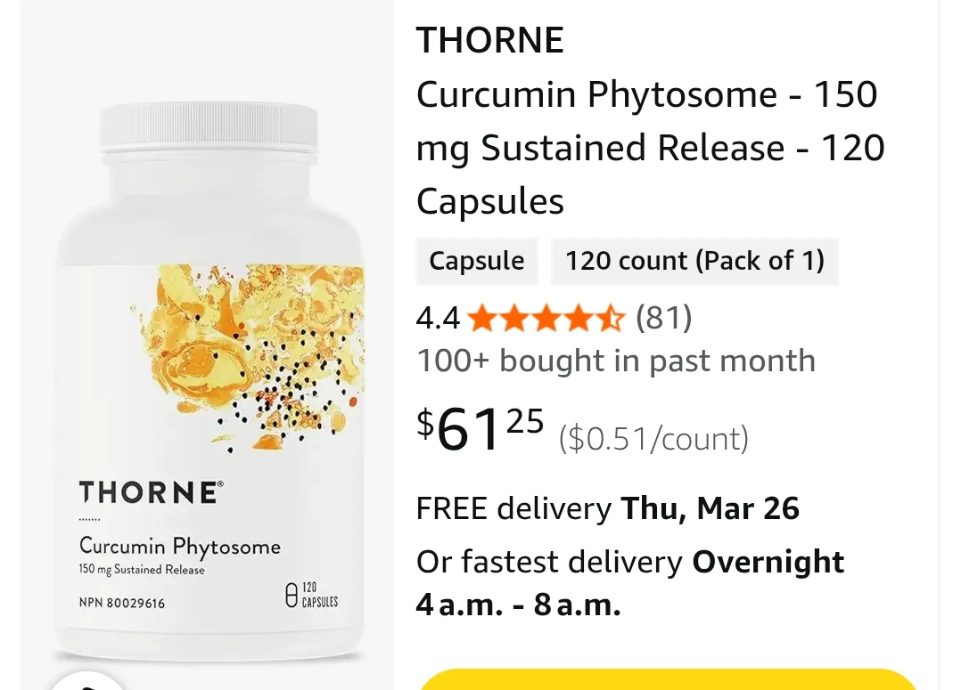 Thorne Curcumin Phytosome 120 Capsules