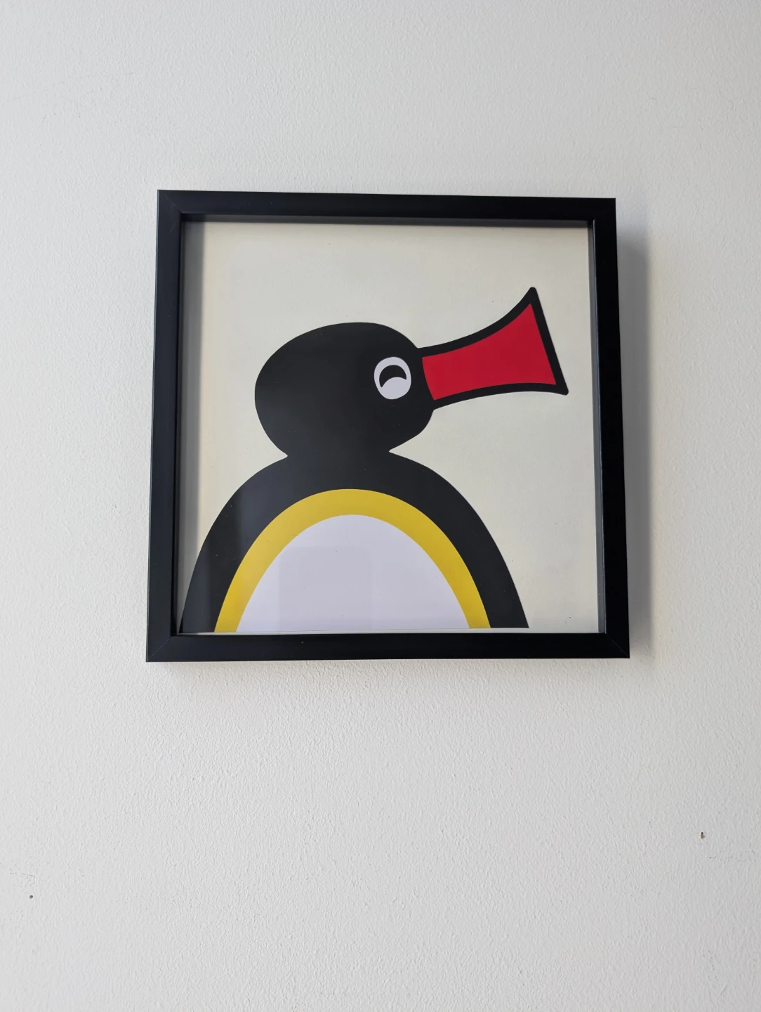 Framed Pingu wall decor Penguin Art Print 8x8 inches