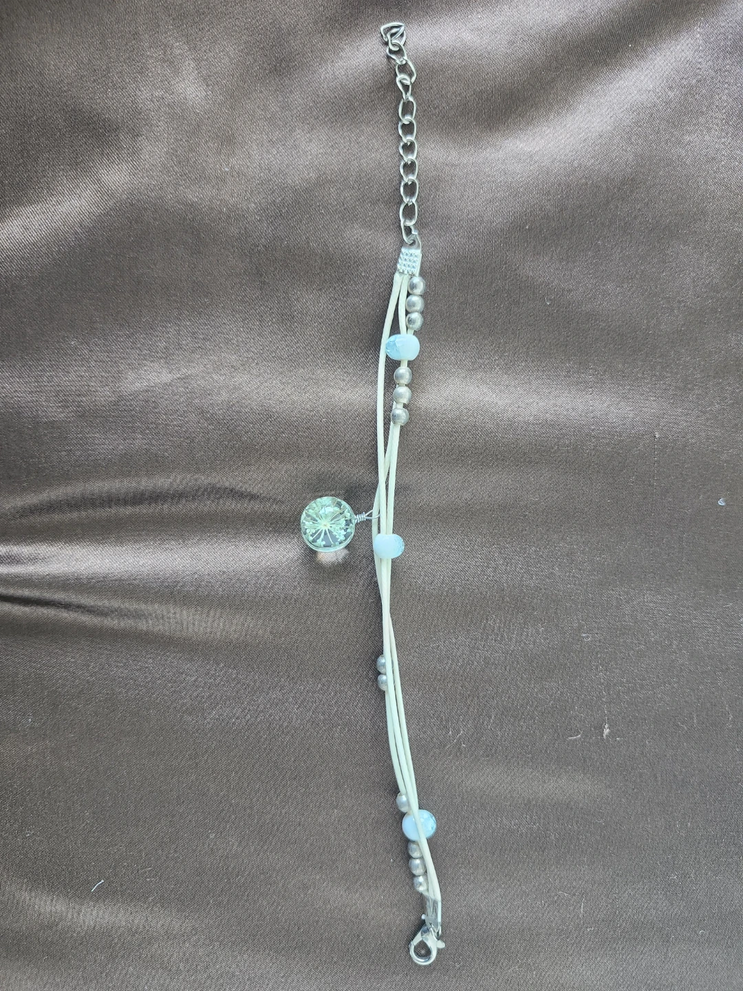 Bracelet with Dried Flower Pendant