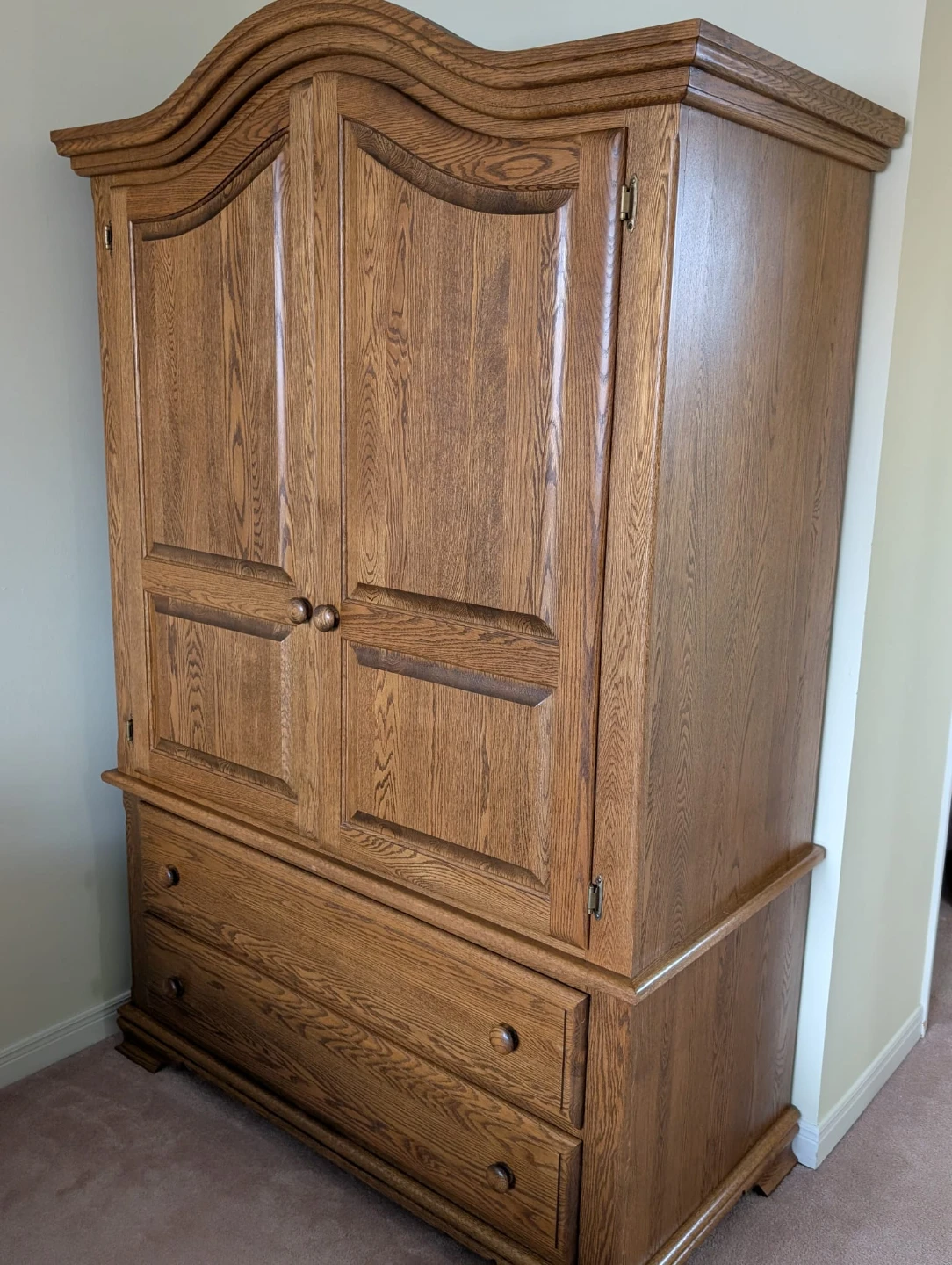 Solid Wood Armoire Wardrobe with Drawers
