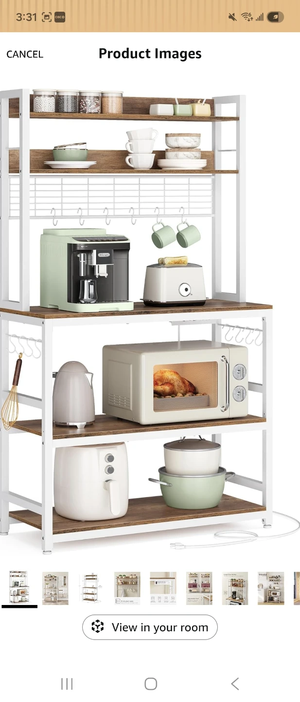 VASAGLE Bakers Rack with Power Outlet - photo 3