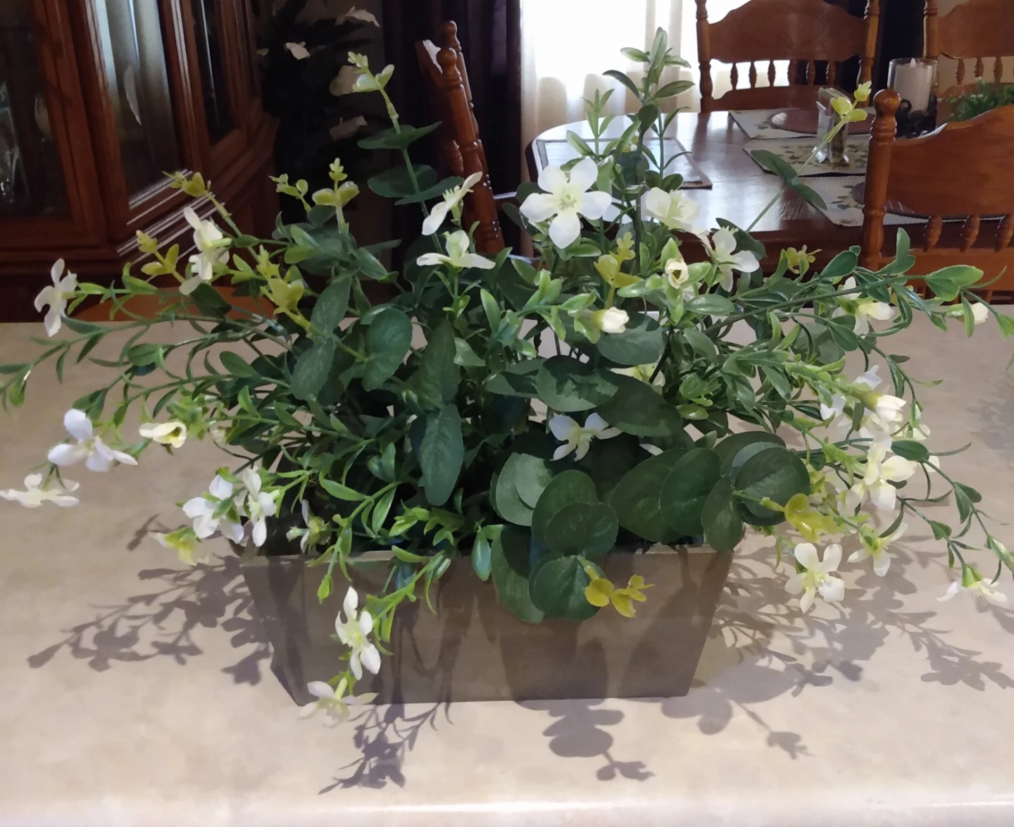 Realistic Flower Arrangement in Wooden Box - photo 2