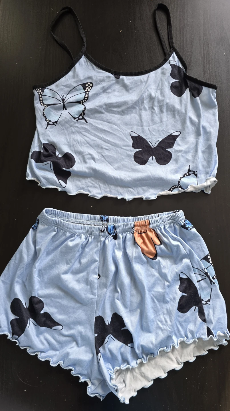 Light Blue Butterfly Pajama Set