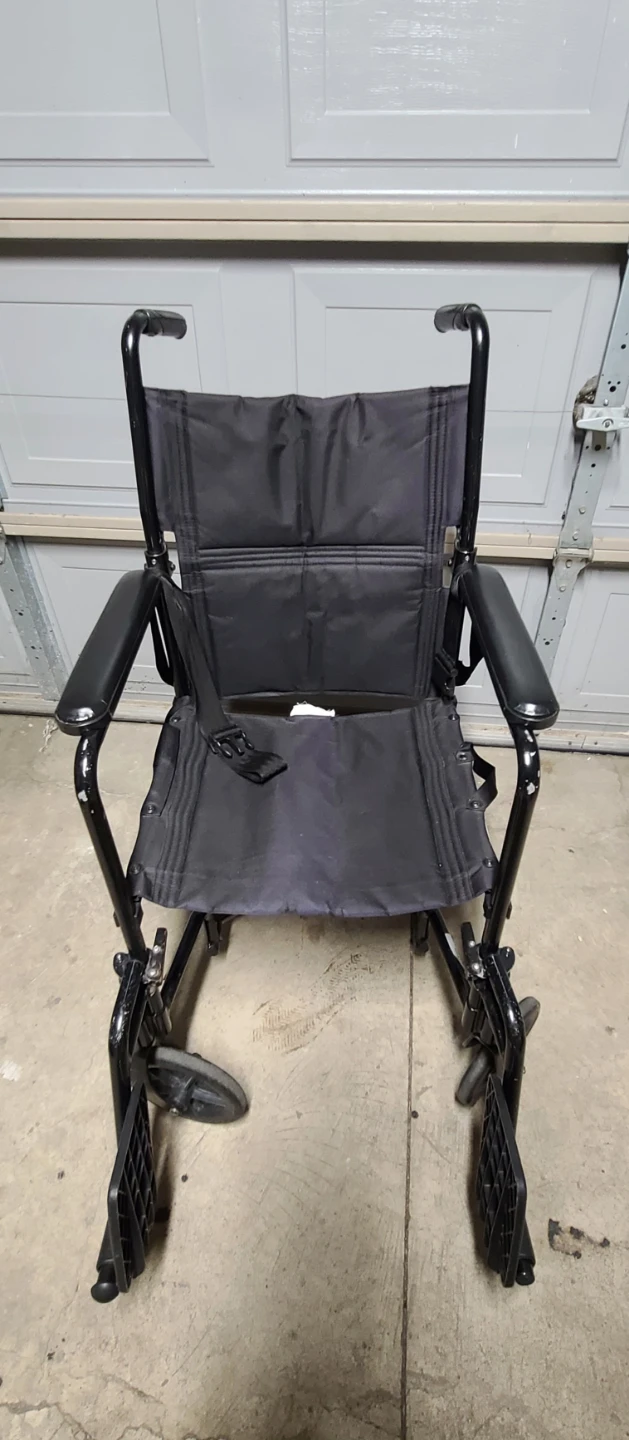 Black Transport Wheelchair with Seatbelt - photo 3