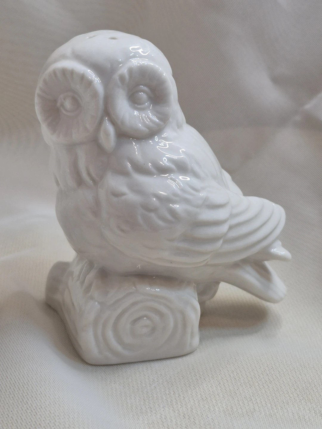 So Cute Pair of White Ceramic Owl Salt & Pepper Shakers - photo 3