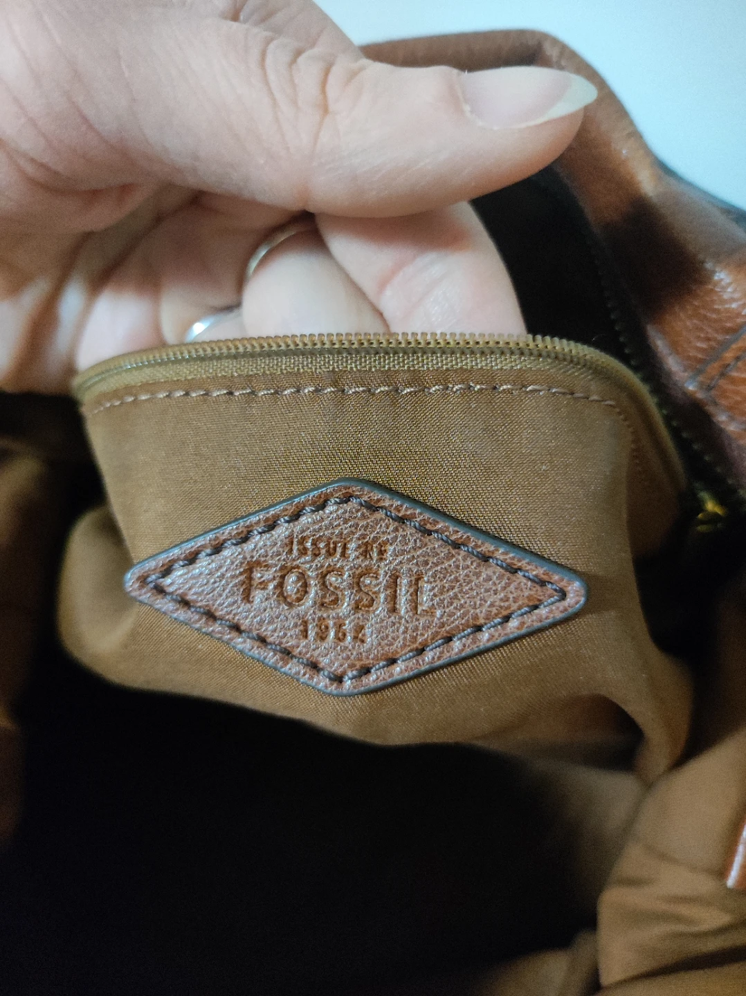 Fossil Brown Leather Tote Bag - photo 5